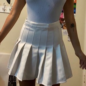 White tennis skirt